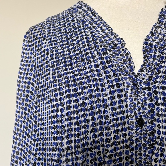 Diane Von Furstenberg DVF Silk Blue Layla Dress 3/4 Sleeve Mini Dress Ruffle, 2 - Picture 4 of 12